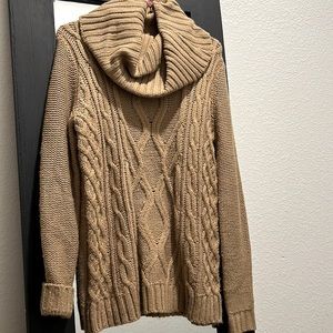 Tan cozy turtleneck sweater